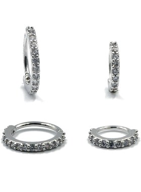 1PC Round Zircon Bendable Gem Ring Bendable Seamless Nose Ri