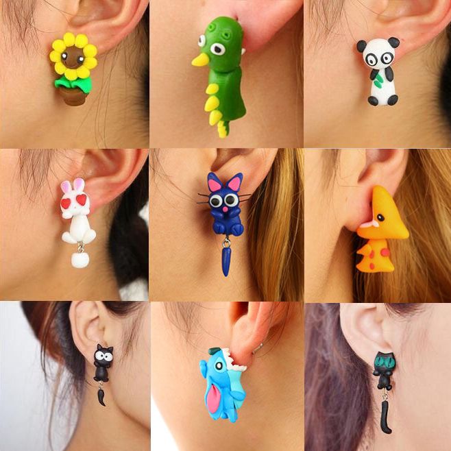 欧美风新款青蛙耳环女跨境个性可爱动物咬耳朵耳钉复古无耳洞耳夹