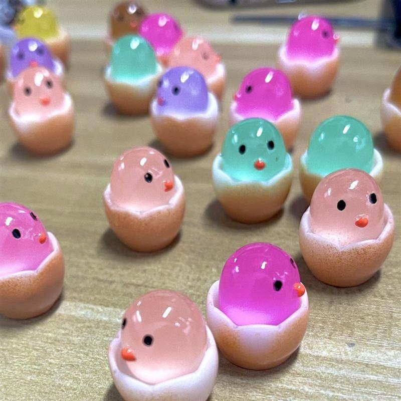 网红呆萌蛋壳小鸡仔夜光小玩意创意diy树脂配件奶油胶手机保护壳,玩具/童车/益智/积木/模型,其他手工制作,淘宝优惠券,粉丝福利购,淘宝优惠卷