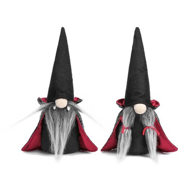 Halloween Dwarf Decoration Faceless Doll Black Witch Cloak