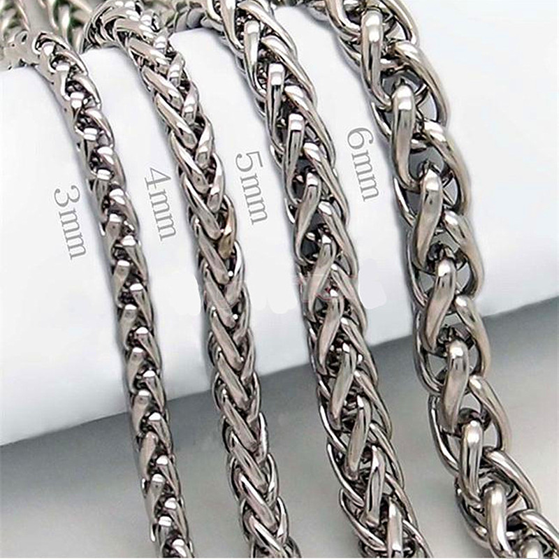 HNSP STAINLESS STEEL TWIST CHAIN NELACE FOR MEN MALE THI LON
