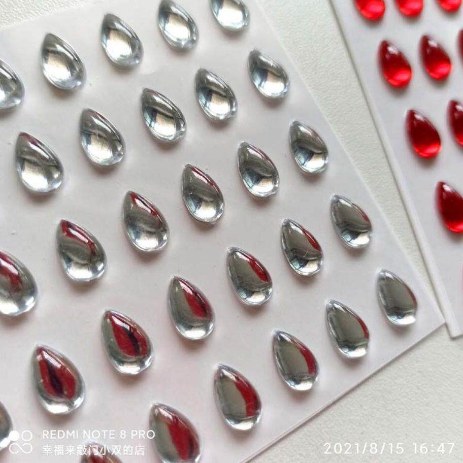 极速10MM水滴形额头贴立体光面豆豆美人痣35颗钻石装饰单粒背胶贴