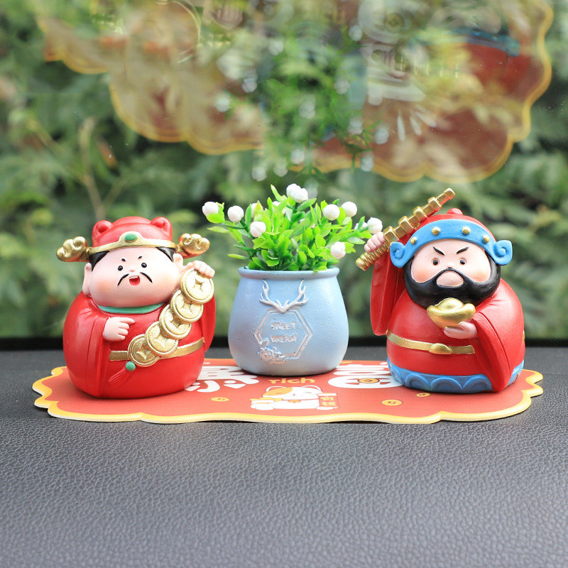创意五路财神小摆件车载车内装饰品办公室好物工位布置桌面小摆件