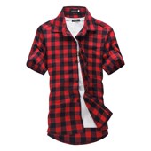 Plaid shirts New Navy Men Green Summer Arrival and Men&