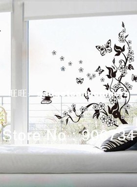 Beautiful Wall Mural Decal Sticker Butterfly Flowers e Wa