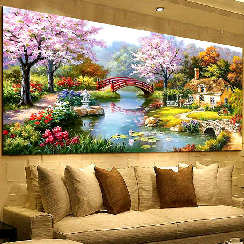 极速流水生财2023新款自己手工十字绣套件线绣大幅大气客厅山水