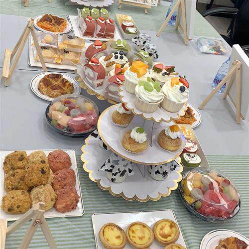 生日装饰甜品台展示架摆件欧式一次性茶歇摆台蛋糕点心托盘架子