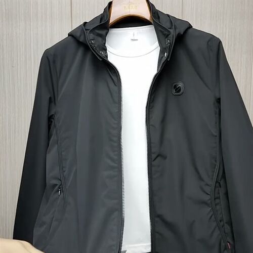 好货男士春季新款连帽夹克2025时尚潮流百搭休闲青年气质纯色都市