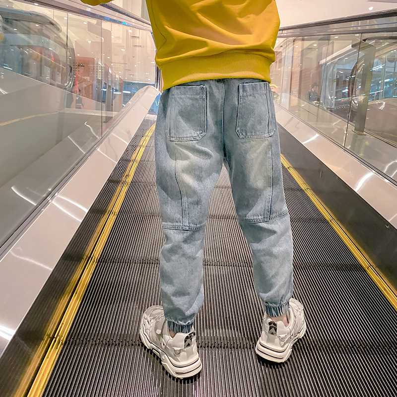 童装男童工装牛仔裤薄款中大童儿童男孩秋装2022新款潮牌帅气春秋