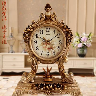 好货座钟摆件客厅北欧复古坐钟现代时尚时钟个性创意欧式家用台式