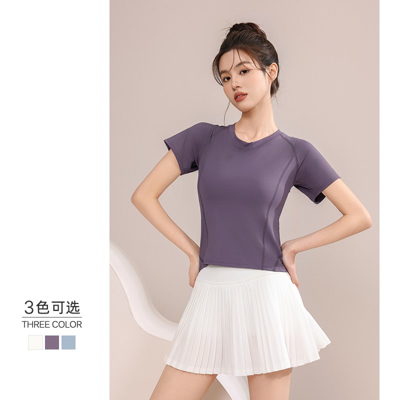 好货瑜伽服上衣女夏爆款短袖t恤运动速干健身服跑步半袖弹力紧身