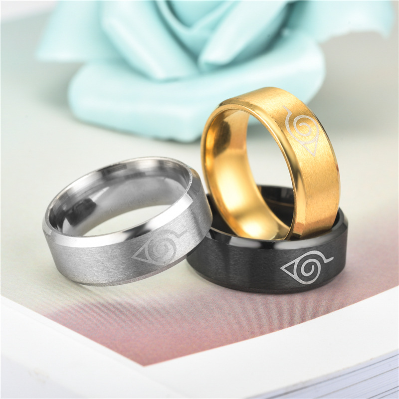 New Leaf Ring Konoha Uzumaki Symbal Logo Sign Sasuke Itachi