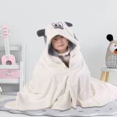 可穿裕儿童斗篷浴巾浴袍裹孩戴帽子沐女纯棉珊瑚绒沙滩游泳