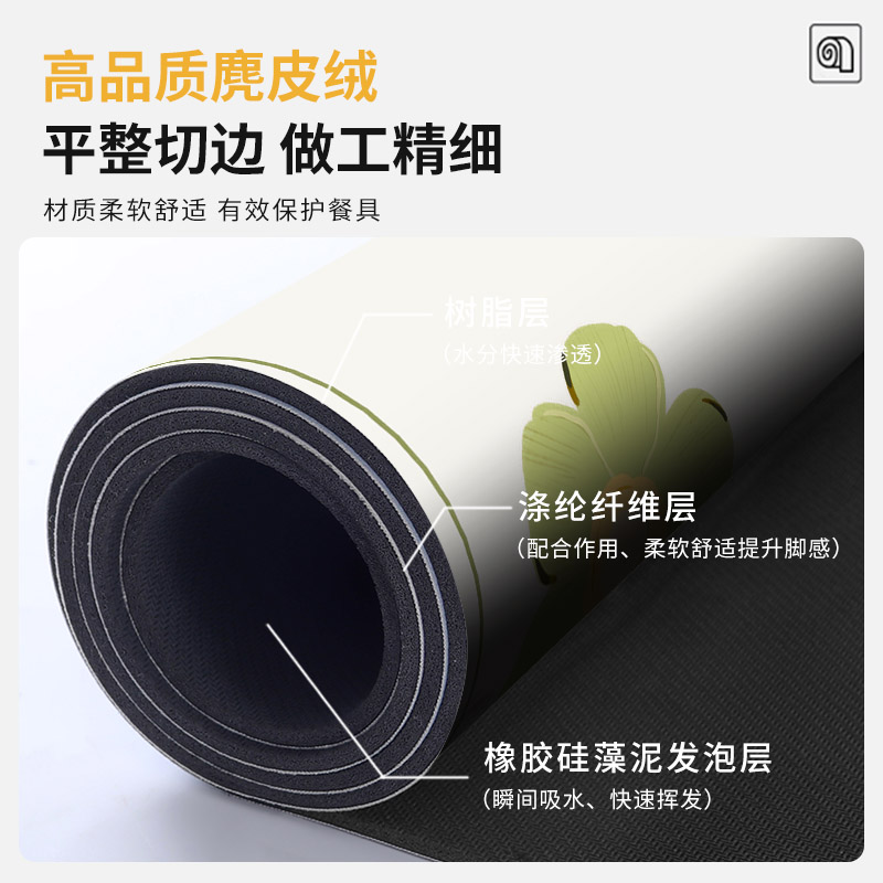 2023年新款花卉厨房地垫硅藻泥吸水防滑耐脏脚垫防水防油地毯垫子