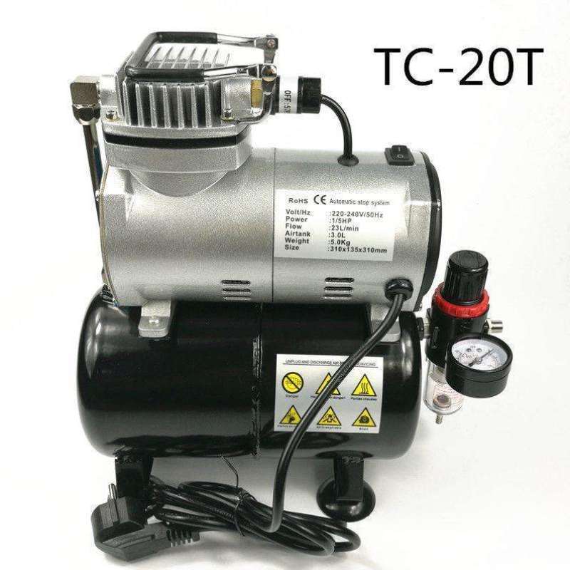 好货TC20T小型静音空压机家具皮革修补美甲模型上色喷笔气泵包邮w