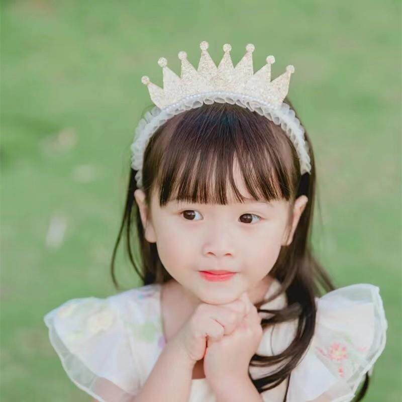 极速儿童宝宝女孩公主网纱金粉皇冠发箍1周岁生日派对头饰帽拍照