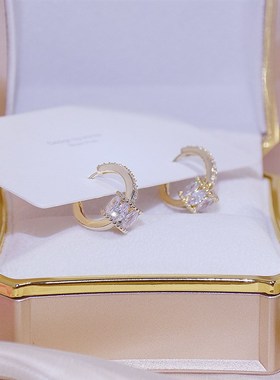 Korean Fashion 14K Real Gold Good Luck Implication Earring f