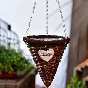 好货Vine woven wicker basket hanging woven flower basket han