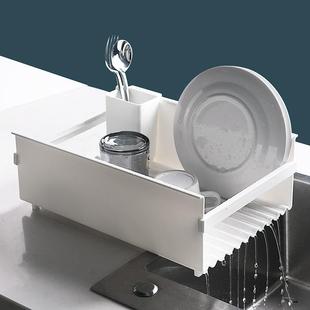 日系纯白碗架沥水架厨房家用碗碟架置物架台面整理碗筷餐具收纳架