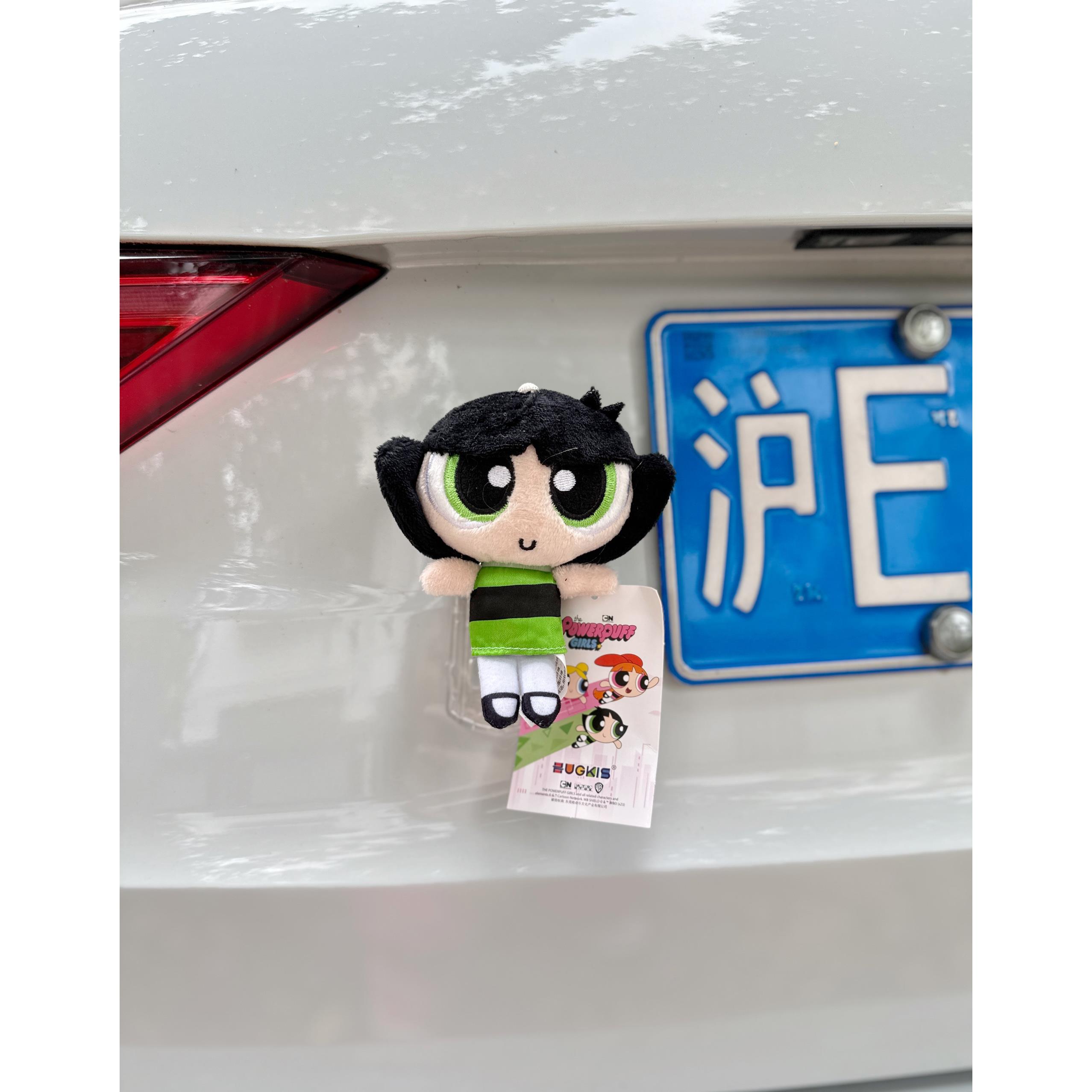 飞天小女警毛绒公仔汽车尾部挂件车载装饰摆件摩托车电动车车尾品