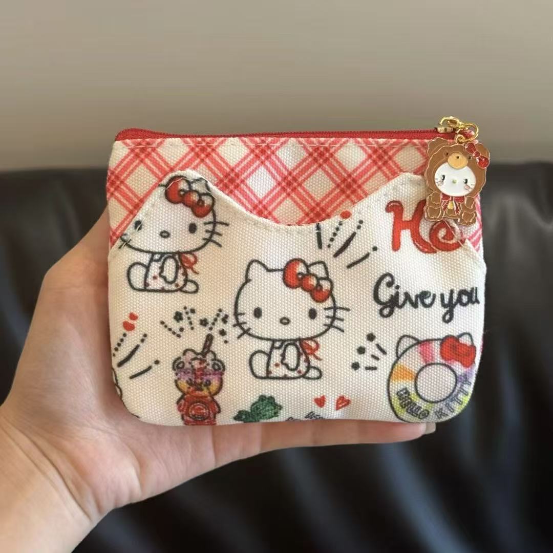 卡通猫猫零钱包卡通可爱迷你小包随身携带化妆收纳包耳机包卡包