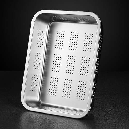 不锈钢漏盆厨房沥水盆长方形商用洗菜盆沥水筐滤水篮漏盘冲孔方盆