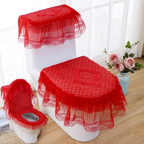 【官方正品】结婚红色马桶垫家用通用马桶套加厚喜庆坐垫拉链娘家