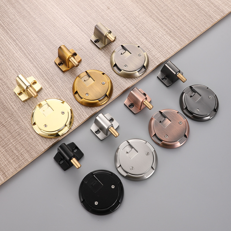 免打孔机械地吸无磁推压式防风门吸自动锁门阻防撞门碰锌合金门顶