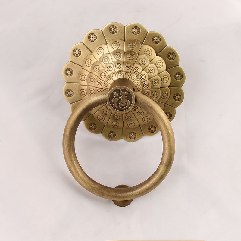 中式仿古装饰铜门环大门拉手黄铜老式加厚门环兽头狮子头铜门把手