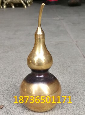 精品纯铜光面葫芦素面八卦镇宅葫芦铜盖葫芦酒葫芦铜器桌面摆件
