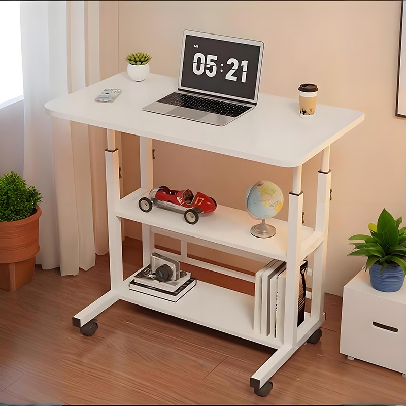 床边桌卧室家用办公小型电脑桌学生宿舍简易书桌升降X可移动小桌