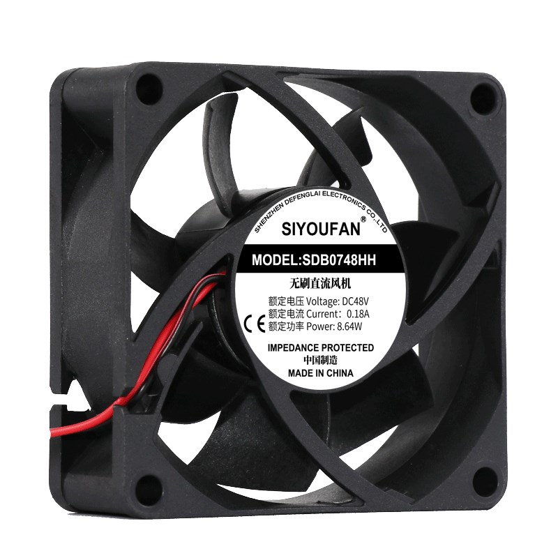 直流dc48V 6/7/8/r9/12CM厘米双滚珠变频器机柜工业大风力散热风