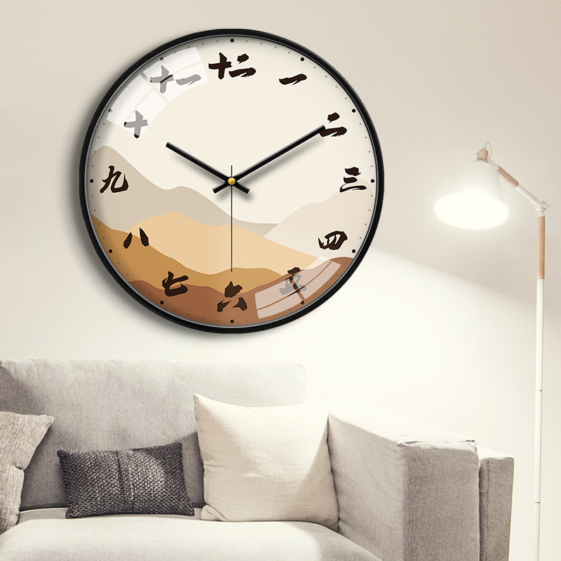 新中式钟表挂钟客厅家用r2022新款网红时钟现代简约时尚静音挂墙