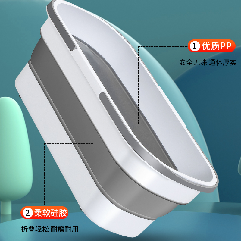 五月花拖把桶多功能可折叠水桶大号E家用长方形拖布洗衣手提塑料
