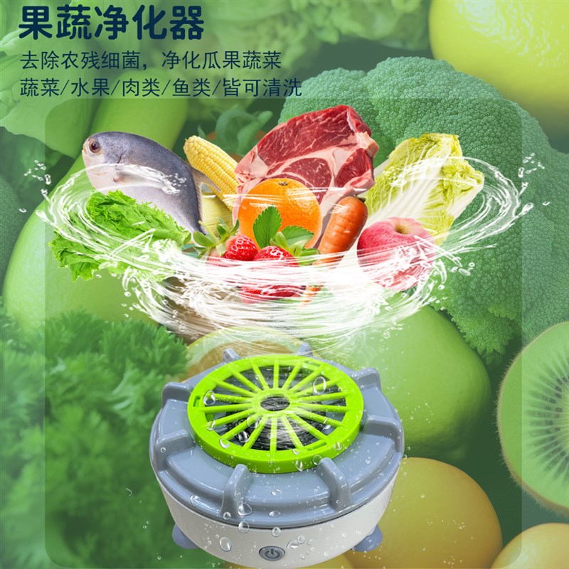 小型果蔬清洗机家用蔬菜水果除农C残涡轮净化器便携无线自动洗菜