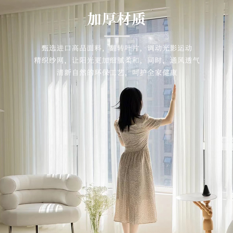 绍兴柯桥a电动手动梦幻帘客厅遮光窗帘2022年新款竖百叶纱帘垂直