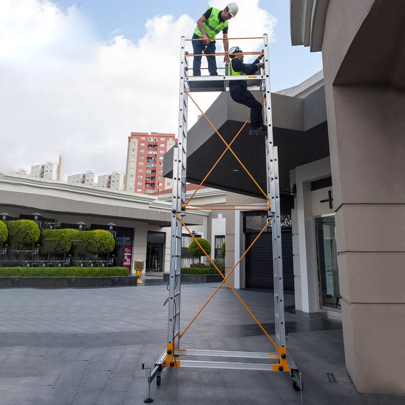 瑞居铝合金脚手架可移动伸缩手脚架厂家直销折叠工程梯升降梯平台