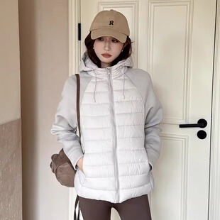 韩版连帽排骨羽绒服外套女修身洋气加厚保暖棉服小个子显瘦棉衣潮