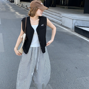 亚麻韩系洋气防晒短款 防走光夏外穿超好看马甲 外套女2025新款 无袖