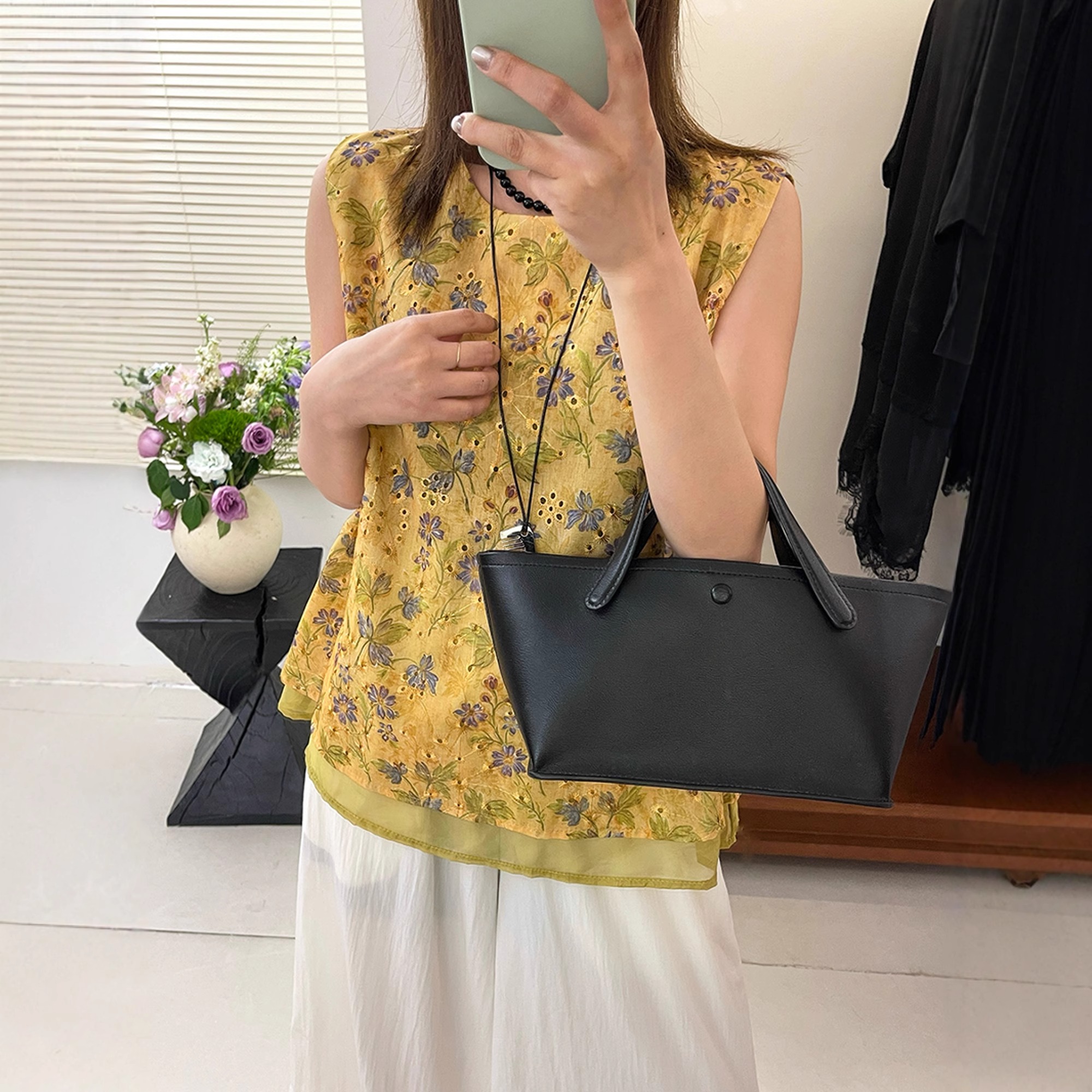 新中式刺绣网纱吊带背心女设计感