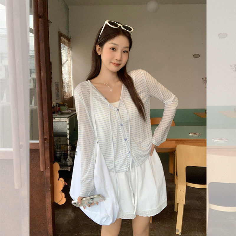 天丝蝴蝶结外搭开衫长袖女设计感