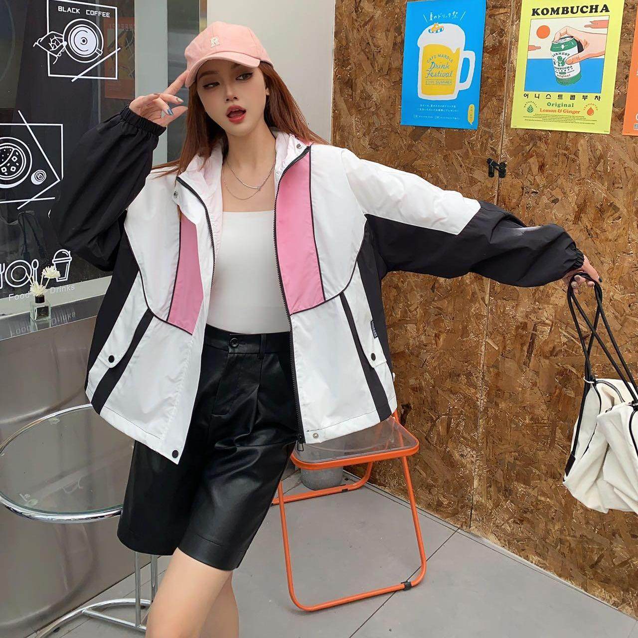 连帽时尚冲锋衣短款外套女2025新款爆款高级感小个子洋气百搭上衣,女装/女士精品,短外套,淘宝优惠券,粉丝福利购,淘宝优惠卷