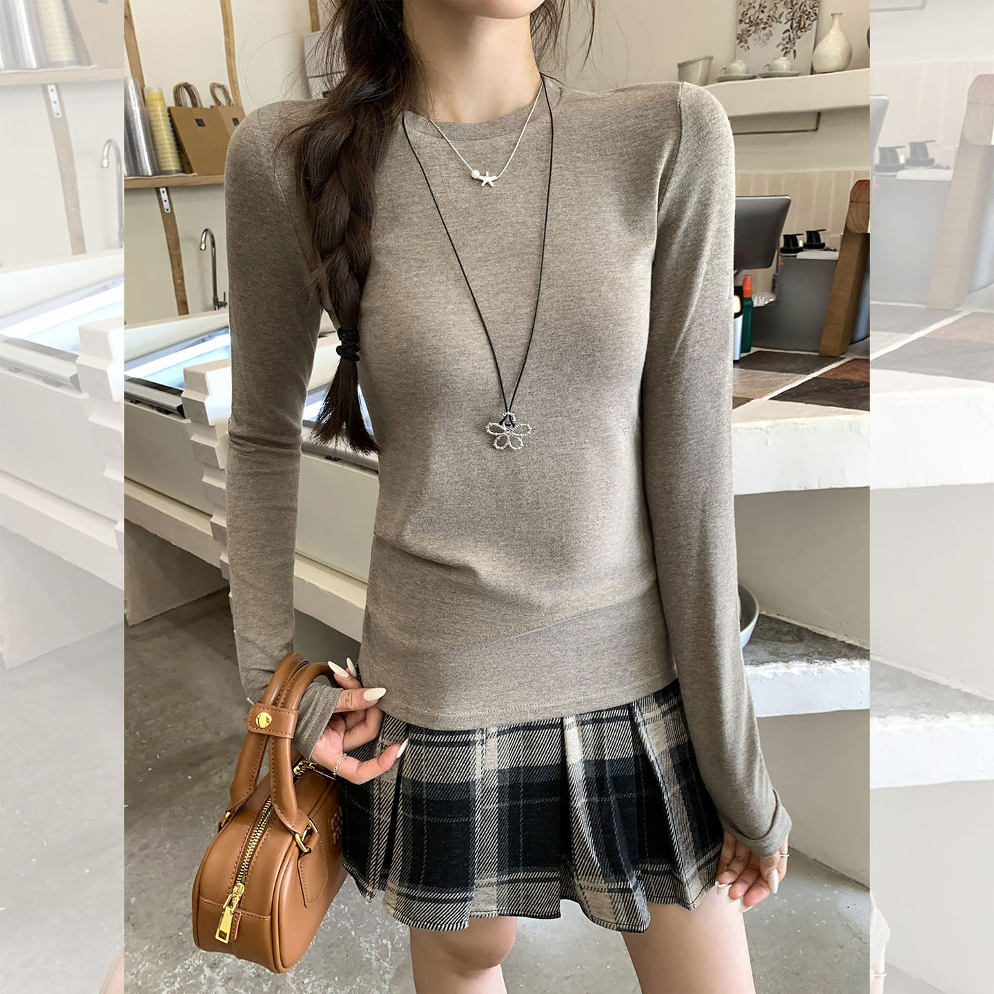 德绒圆领拼接羊毛打底衫女秋冬加厚内搭基础款正肩气质肌底衣长袖,女装/女士精品,T恤,淘宝优惠券,粉丝福利购,淘宝优惠卷