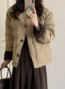 韩版撞色棉服外套女秋冬新款洋气