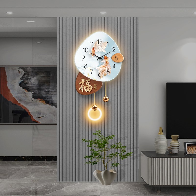 网红挂钟客厅2024新款创意钟表简约现代餐厅挂表灯画X艺术家用时