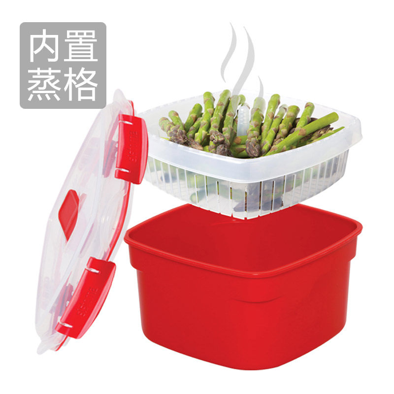 sistema 饭盒可微波炉加热专用碗器皿K保鲜耐热带盖塑料家用蒸盒