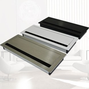 桌面铝合金穿线盒桌面金属线孔盖刷埋线装饰盖板