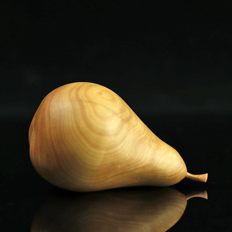 黄杨木雕仿真梨摆件迷你水果可爱小E巧力手把件木质雕刻家居装饰