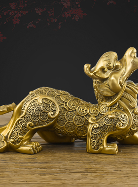 招财貔貅摆件铜貔j貅一对转运镇宅皮丘招财聚财家居办公室店铺开
