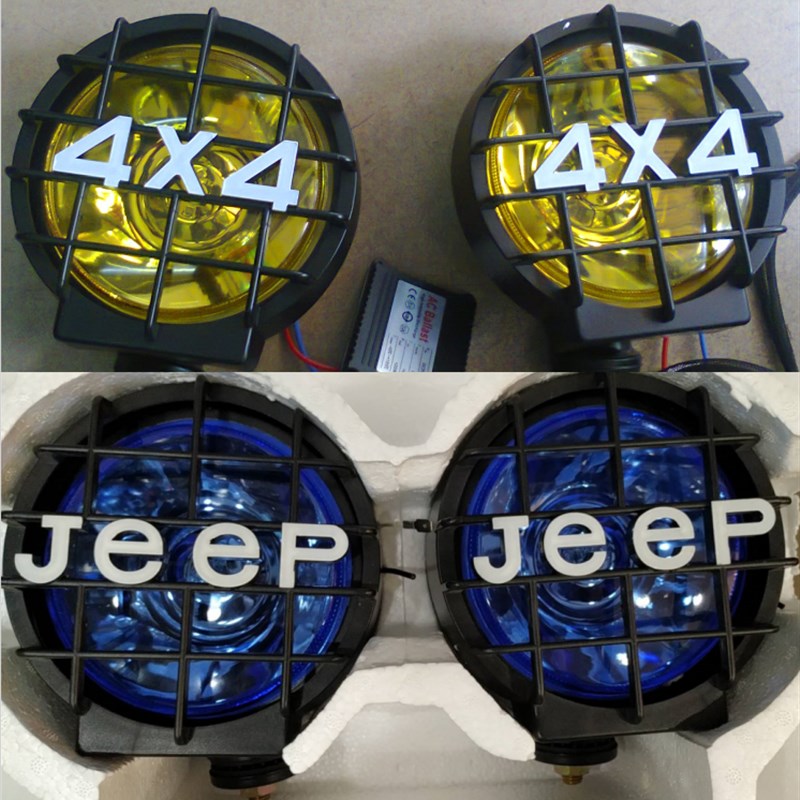 越野车保险杠射灯帕杰罗SUV货车装卤素氙气灯4X4高V亮射程远黄彩